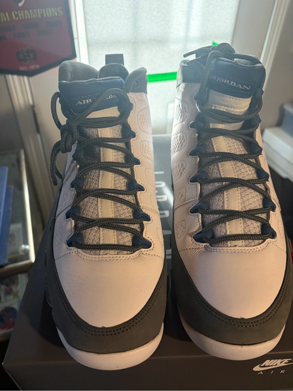 Air Jordan 9 retro flint grey and white